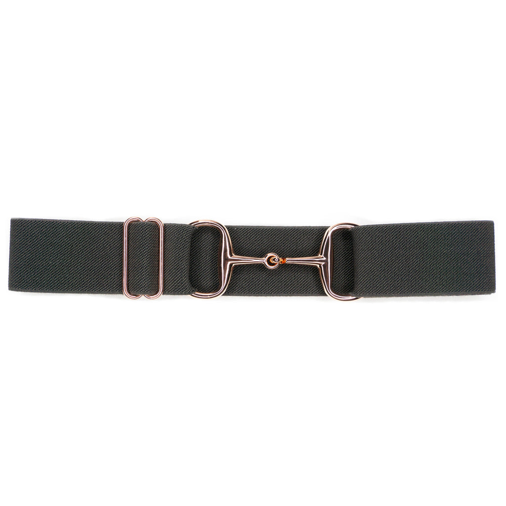 Black - 1.5 Rose Gold Stirrup Elastic Belt – Ellany