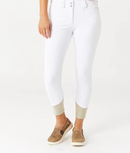 RJ Classic Harper Ladies Silicone Knee Patch Breeches White