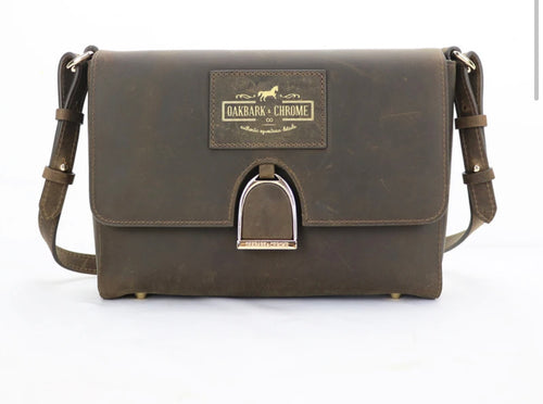 Oakbark & Chrome Shoulder Bag in Havana