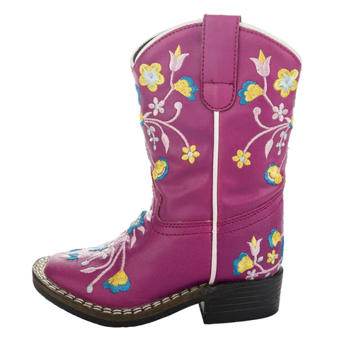 Children’s Pink Floral Cowgirl Western Boots
