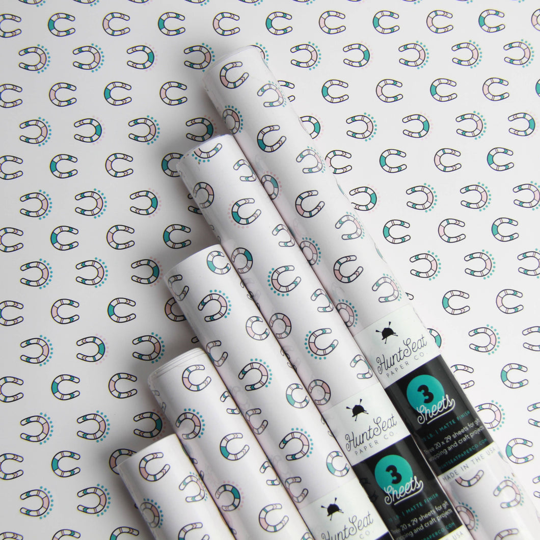 Hunt Seat Paper Co. - Thundering Hooves Gift Wrapping Paper - 3 Sheets in a Roll