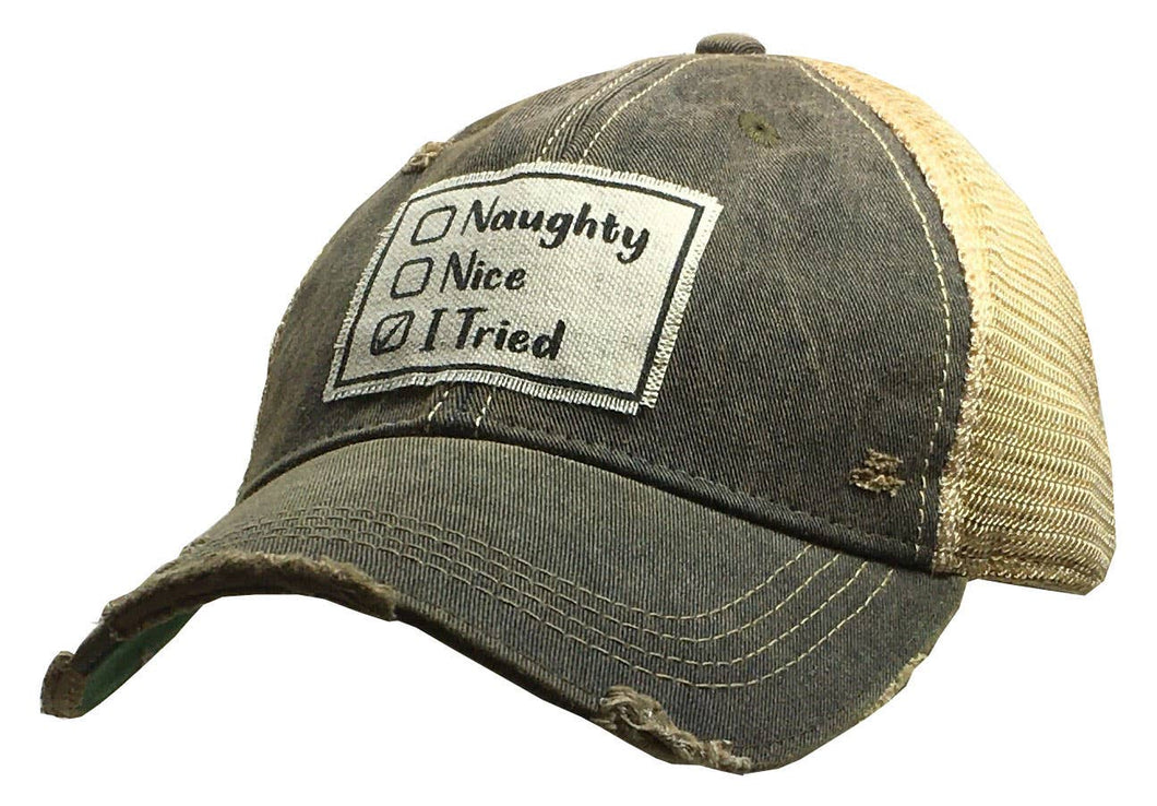 Vintage Life - Naughty Nice I Tried Trucker Hat Baseball Cap