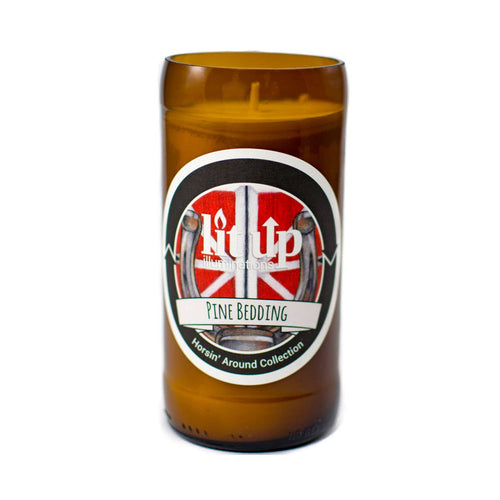 Lit Up Candle Co. - 8 oz. Pine Bedding soy candle in beer bottle