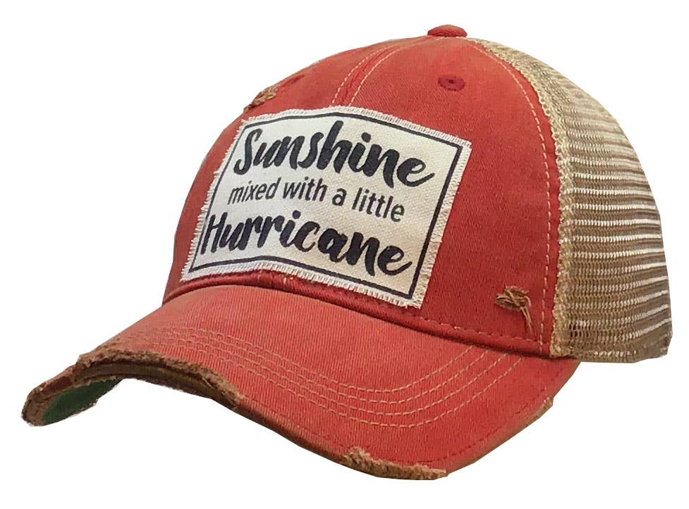Vintage Life - Sunshine With A Little Hurricane Distressed Trucker Cap