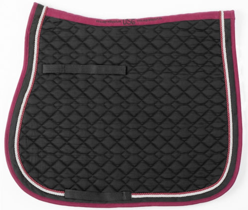 USG Saddle Pad Black Maroon Silver