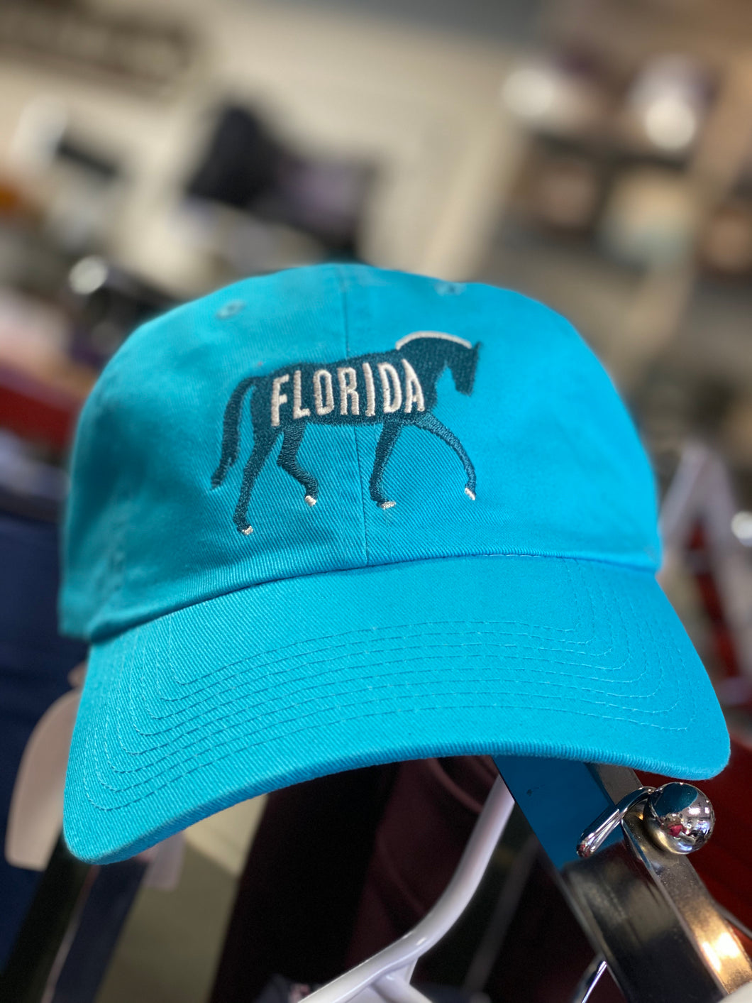 Florida Horse Embroidered Black Ball Cap